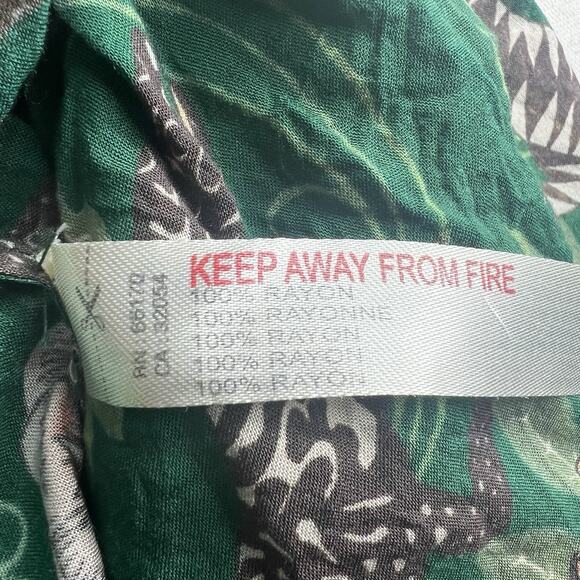 Anthropologie Green Victoria Garcia Floral Flutter Sleeve Tiered Dress SP Gecko - Picture 12 of 14